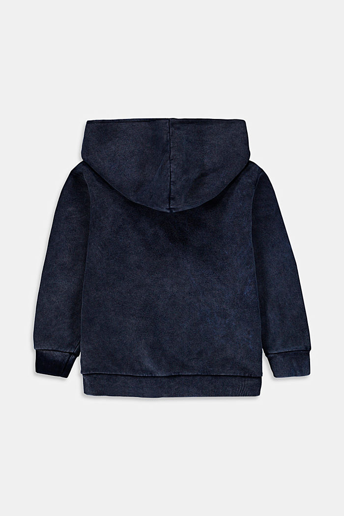 Zip hoodie in a garment-washed look, 100% cotton