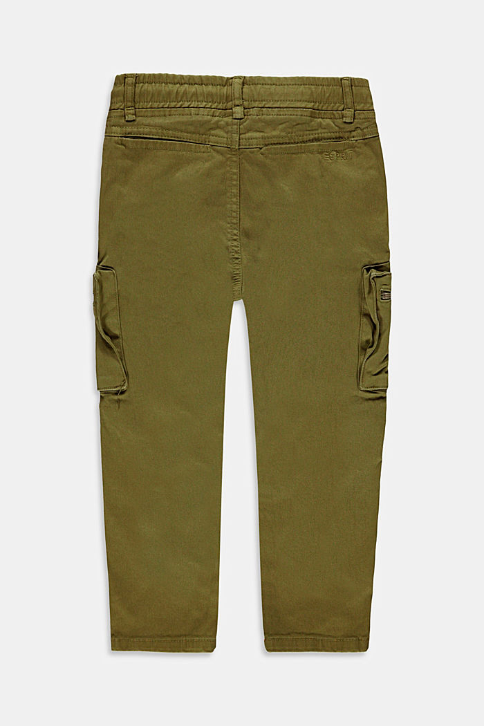 Pantalon cargo en coton à poches zippées, OLIVE, detail image number 2