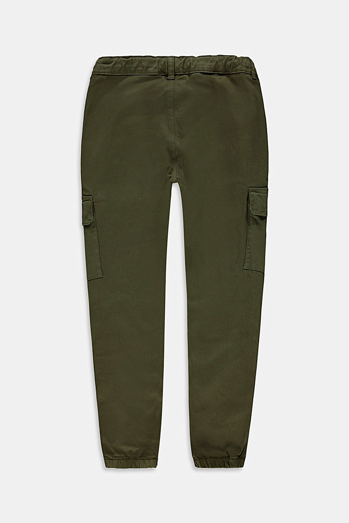 Cargo trousers with an adjustable waistband, organic cotton