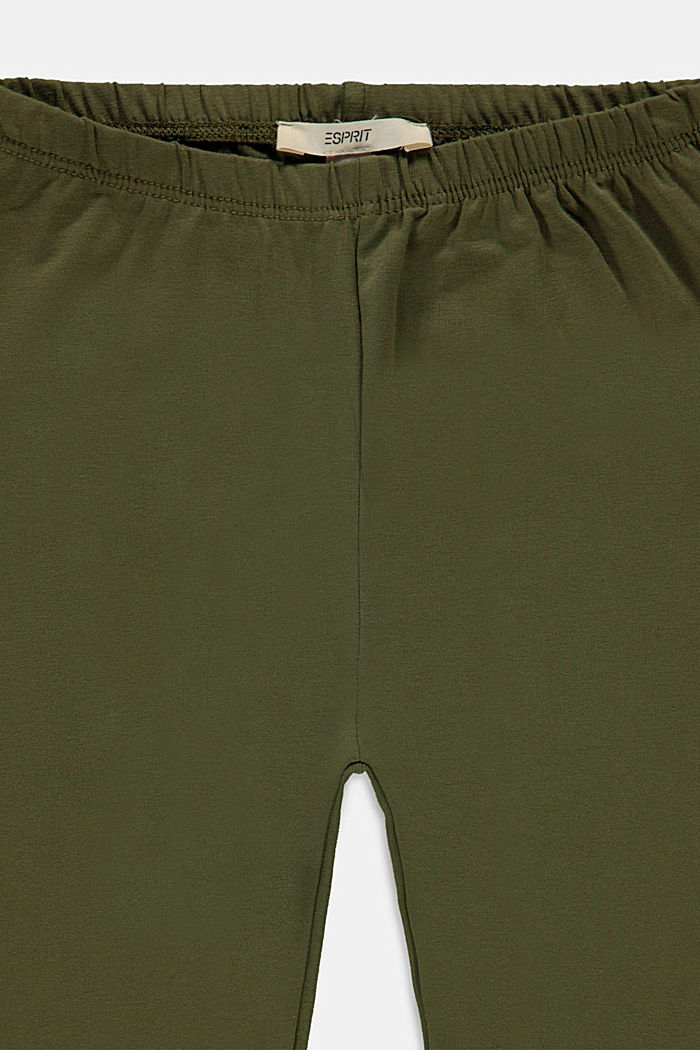Legging basique en coton stretch, KHAKI GREEN, detail image number 2
