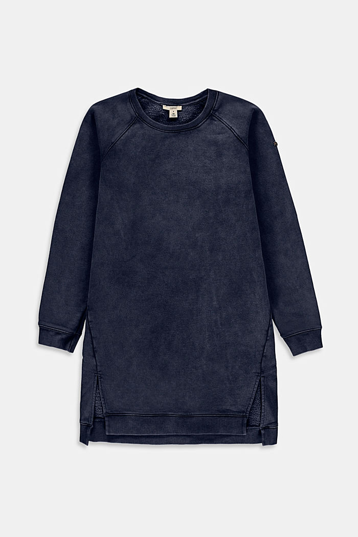 Robe-sweat-shirt 100 % coton, BLUE DARK WASHED, overview