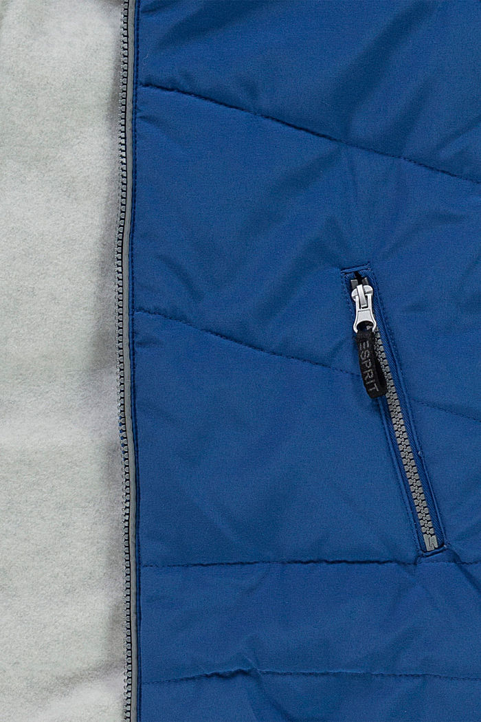 Gewatteerde jas met capuchon en fleece voering, INK, detail image number 2