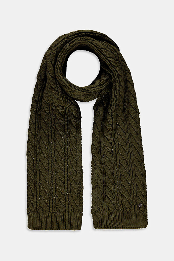 Blended cotton knitted scarf
