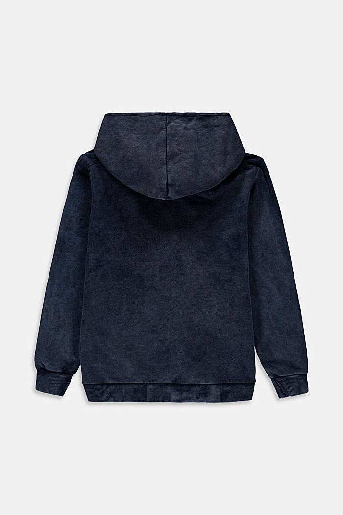 Zip hoodie in a garment-washed look, made of cotton
