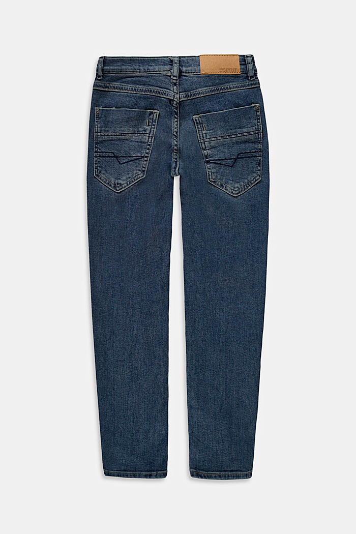 Z recyklovaného materiálu: strečové džíny s nastavitelným pasem