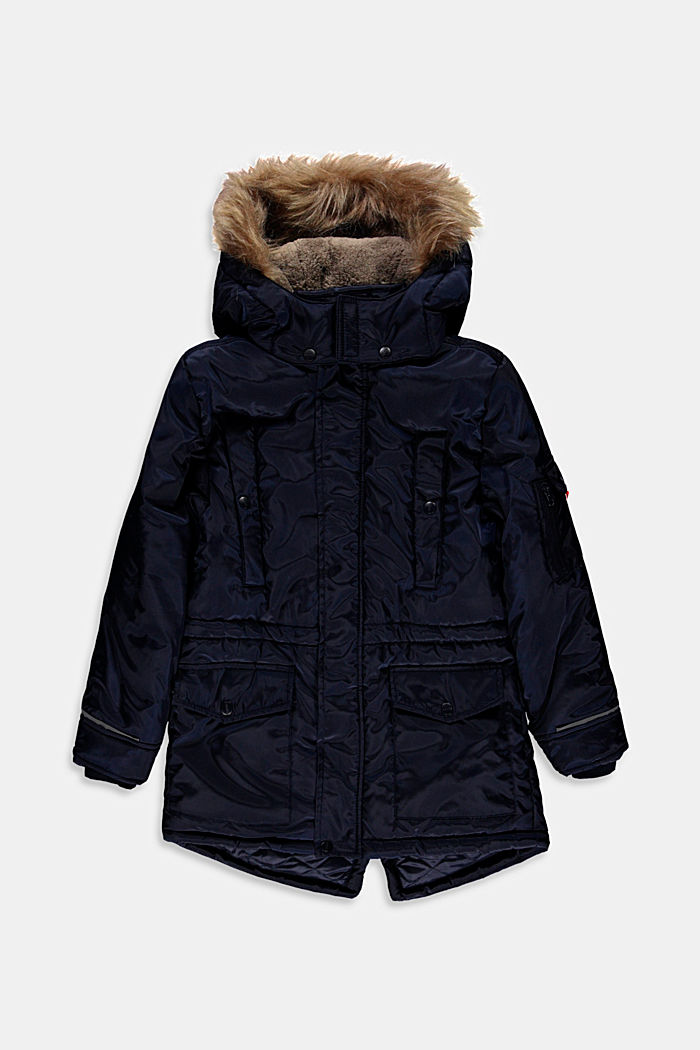 Padded parka with a plush lining