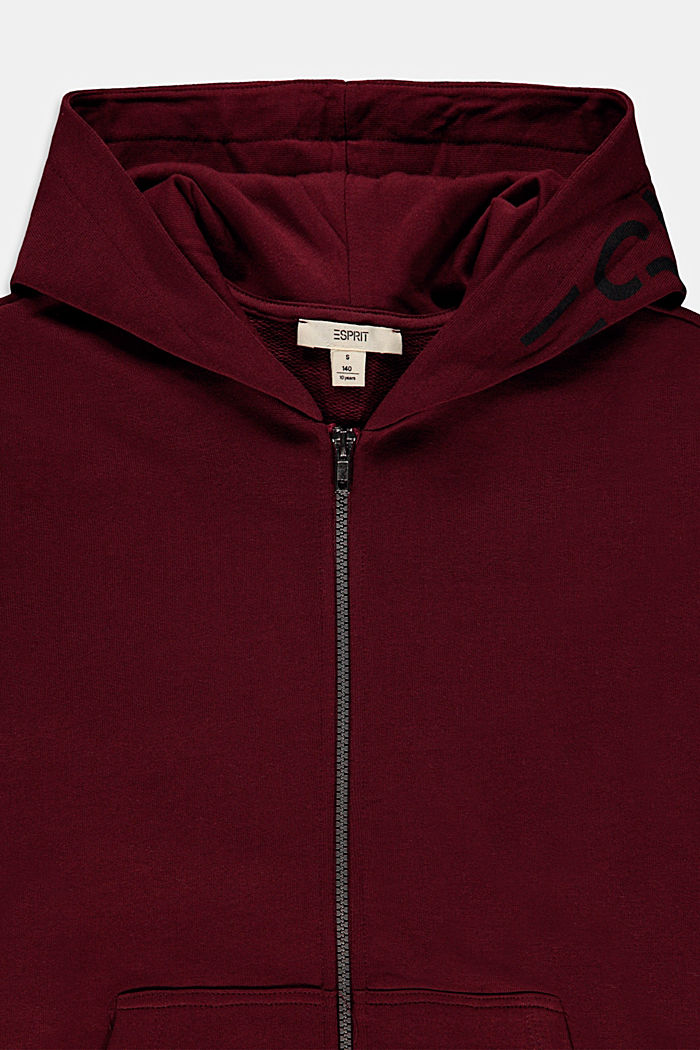 Sweatshirts cardigan, BORDEAUX RED, detail image number 2