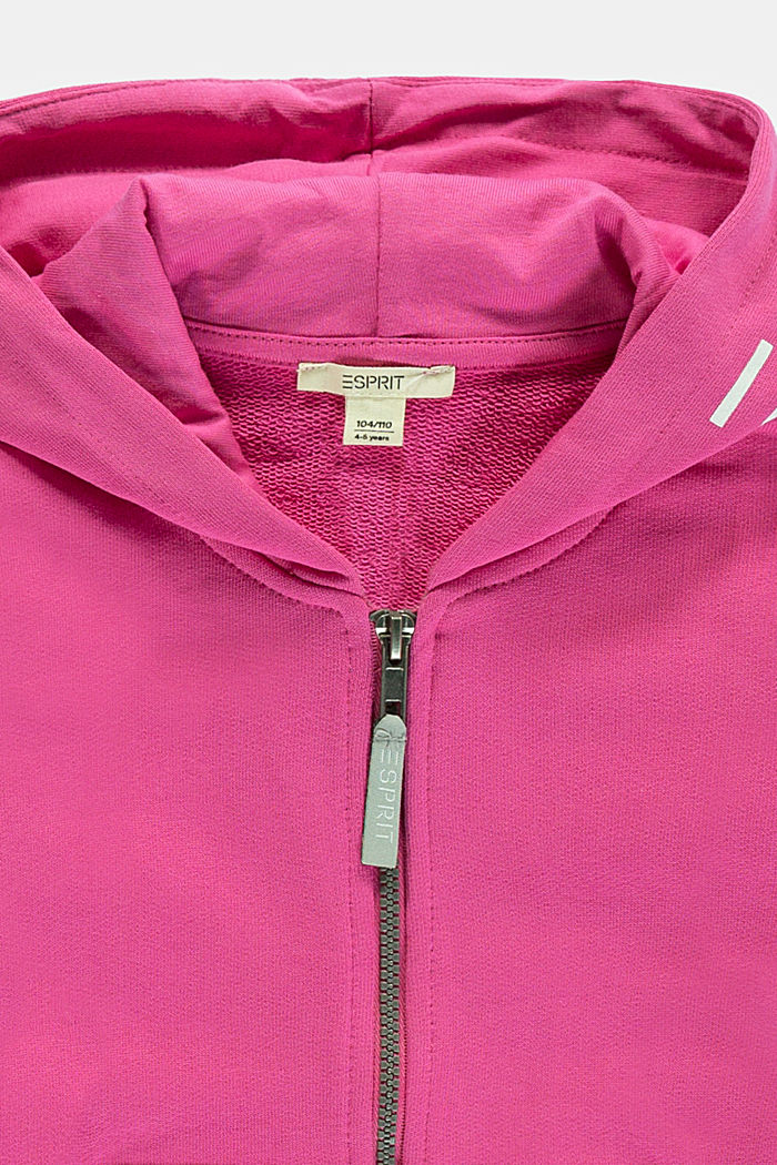 Zip-up hoodie with a logo print, 100% cotton, PINK, detail image number 2