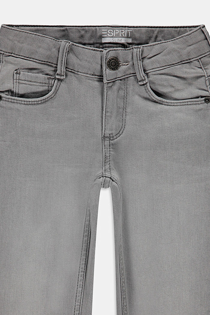 Jeans met maatservice van biologisch katoen, GREY MEDIUM WASHED, detail image number 2