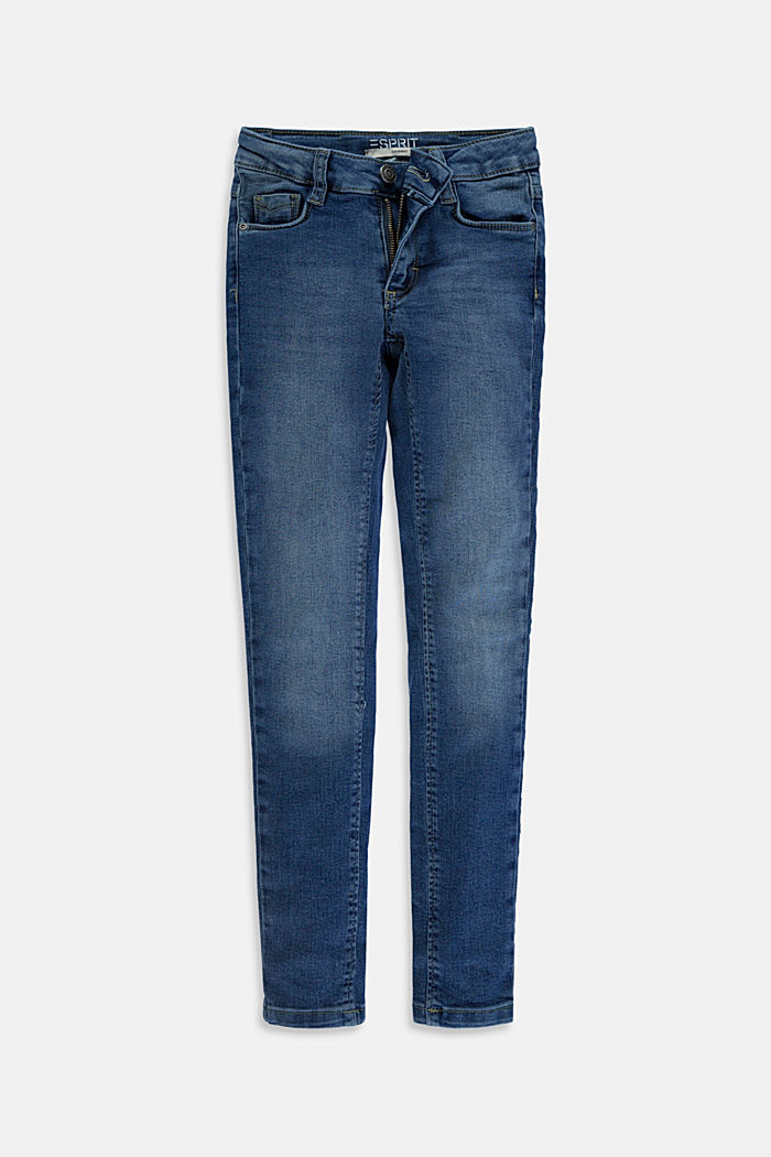 Stretch-Jeans mit Weitenservice und Verstellbund, GREY MEDIUM WASHED, detail image number 0