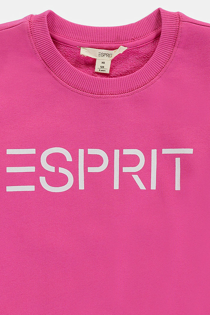 Sweatshirt met logo, 100% katoen, PINK, detail image number 2