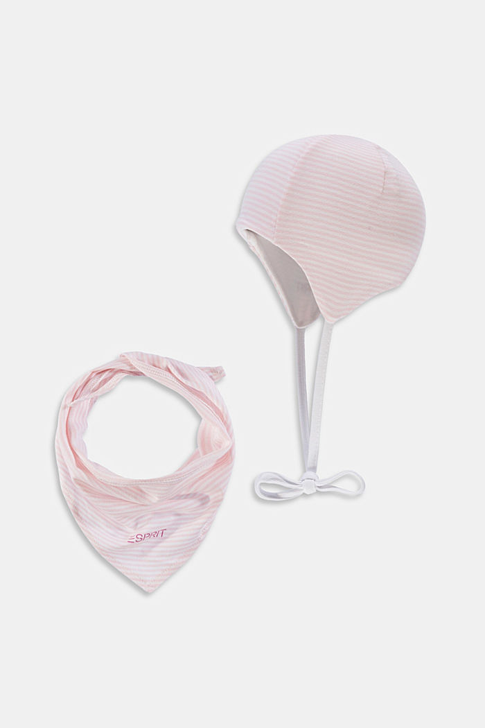 Set bonnet pour bébé et foulard, BLUSH, overview