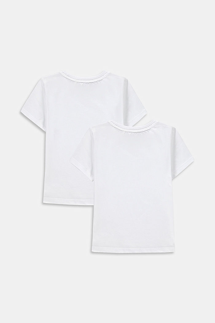 Set van 2 T-shirts van 100% katoen, WHITE, detail image number 1