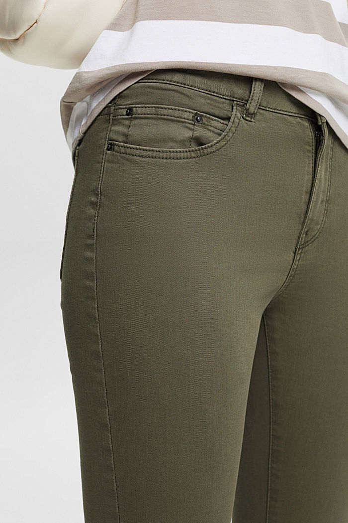 Spodnie ze streczu z bawełną organiczną, DARK KHAKI, detail image number 2