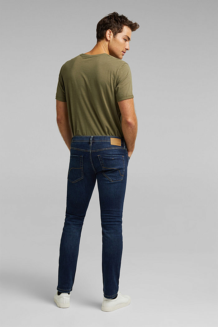 Stretch jeans containing organic cotton, BLUE DARK WASHED, detail image number 1