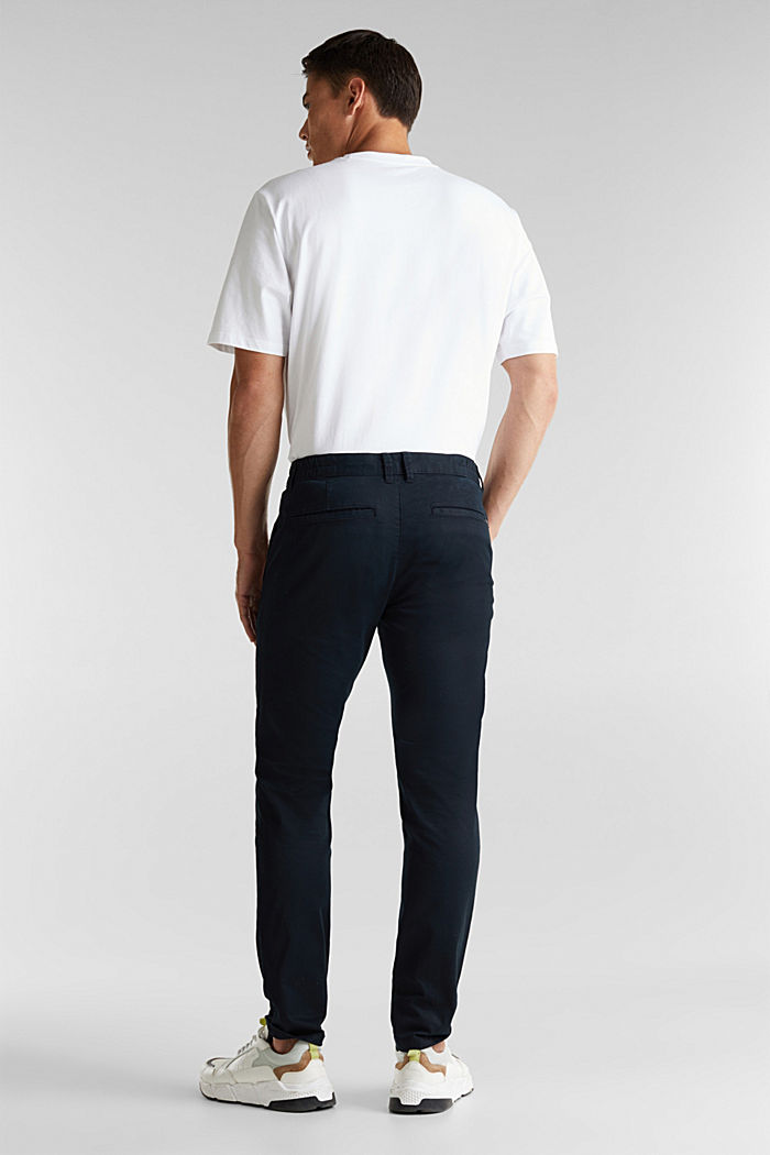 Pantalón chino de algodón elástico, BLACK, detail image number 3
