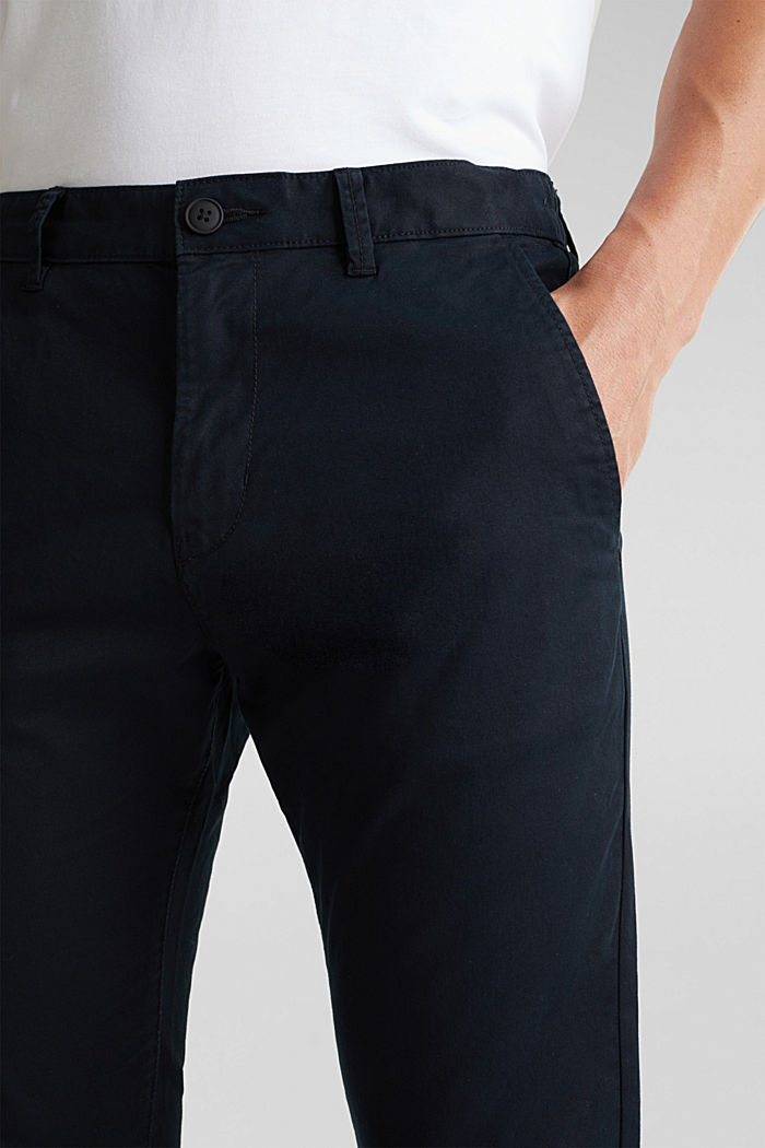Pantalón chino de algodón elástico, BLACK, detail image number 2