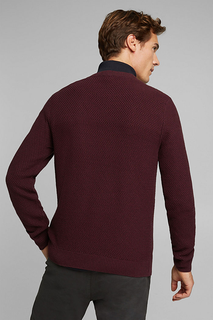 Jumper made of 100% organic cotton, BORDEAUX RED, detail image number 3