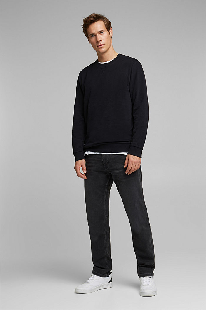 Sweatshirt van 100% katoen, BLACK, detail image number 1