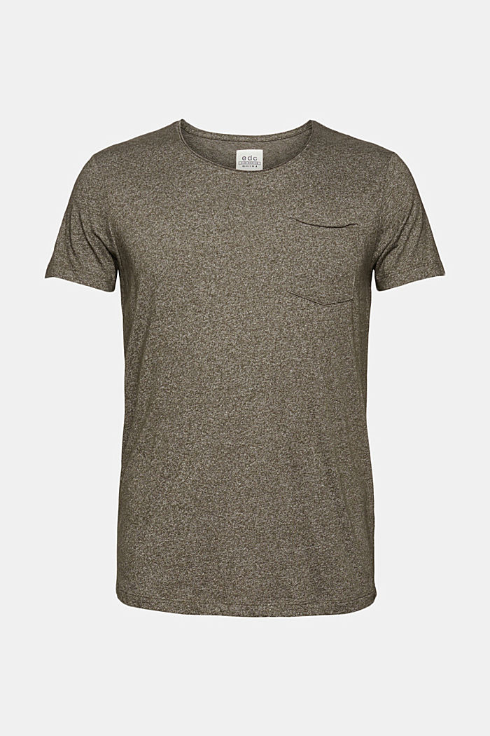 Gerecycled:-shirt met organic cotton, OLIVE, overview