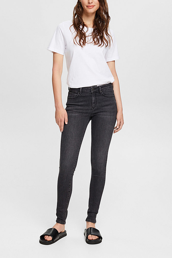 Mid-rise cashmere-touch stretch jeans, GREY DARK WASHED, detail-asia image number 3