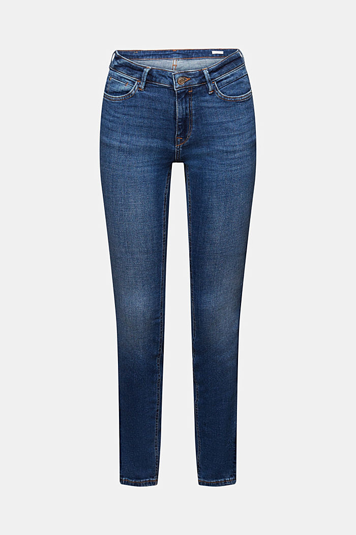 Stretch-Jeans aus Organic Cotton, BLUE MEDIUM WASHED, overview