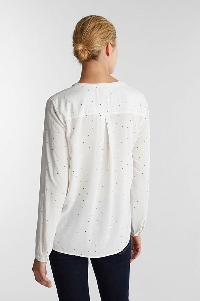 Henley blouse van LENZING™ ECOVERO™, OFF WHITE, detail image number 3