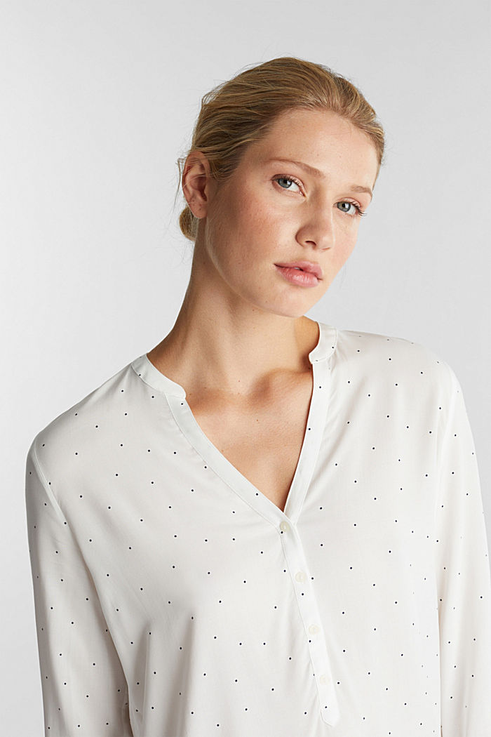 Henley blouse van LENZING™ ECOVERO™, OFF WHITE, detail image number 5