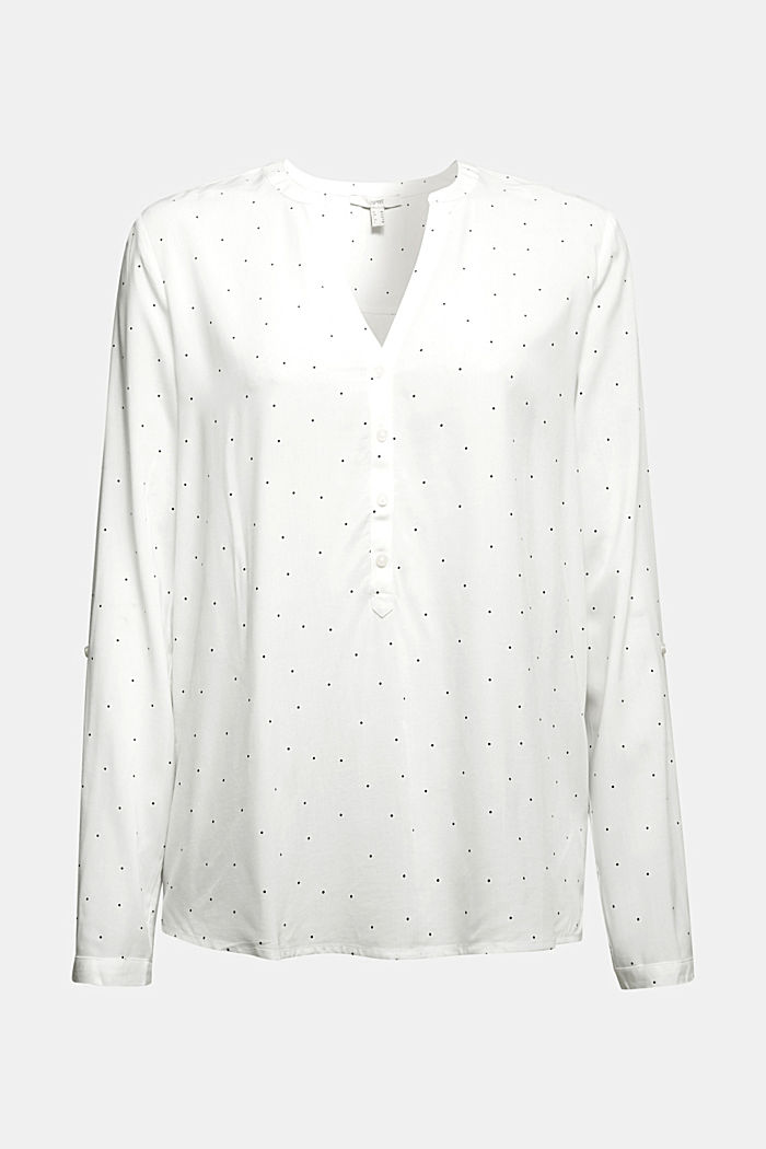 Henley blouse van LENZING™ ECOVERO™, OFF WHITE, detail image number 6