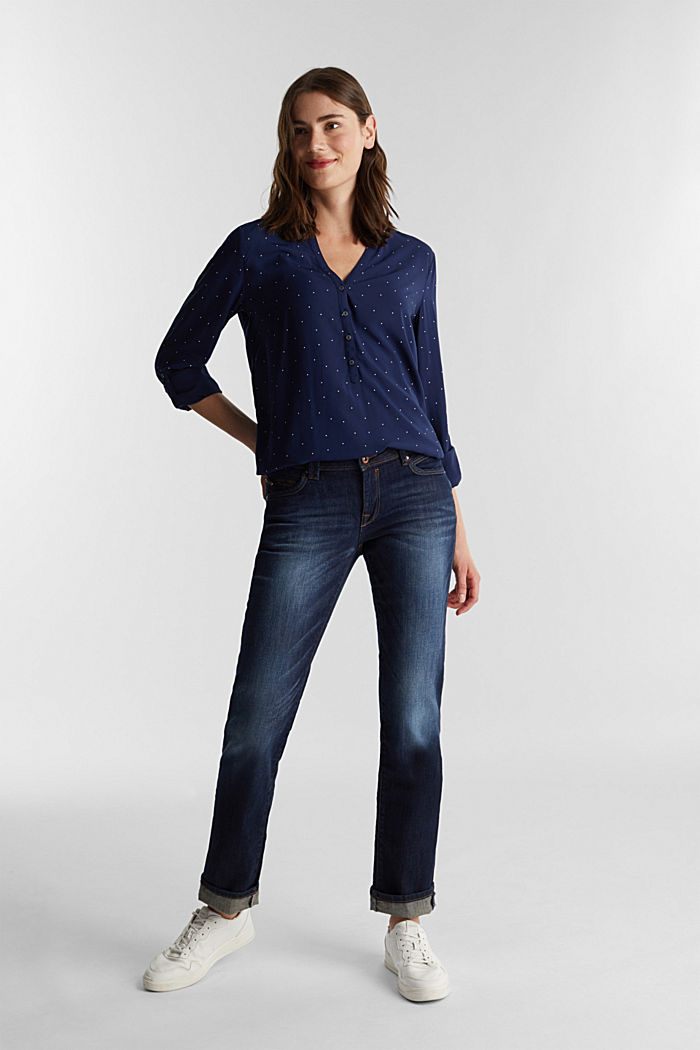 Henley blouse van LENZING™ ECOVERO™, NAVY, detail image number 1