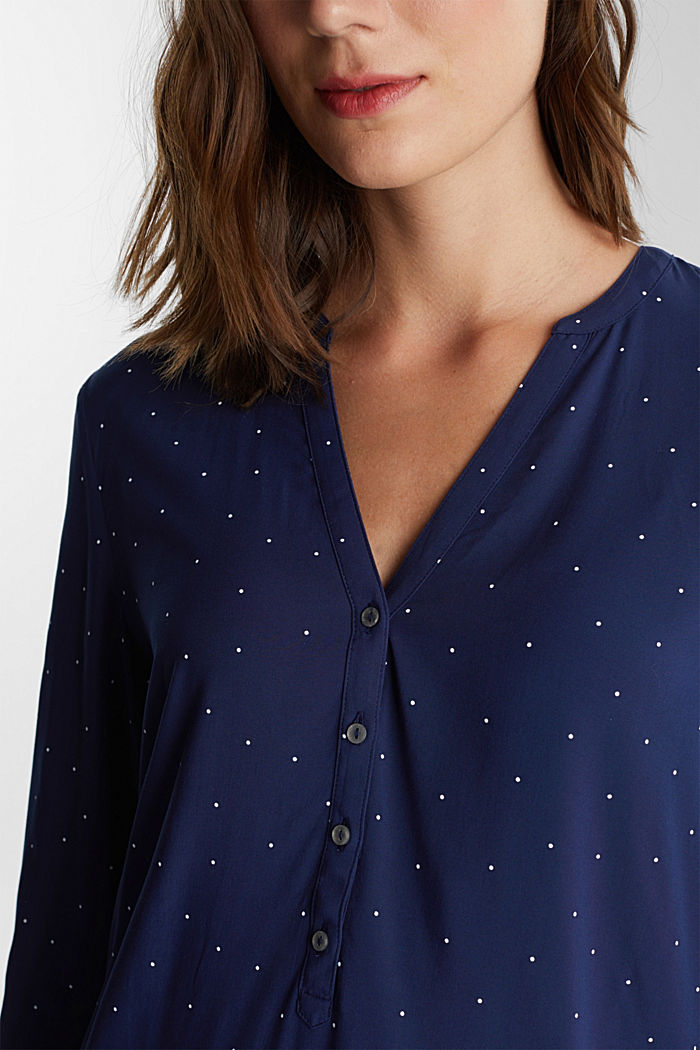 Henley blouse van LENZING™ ECOVERO™, NAVY, detail image number 2