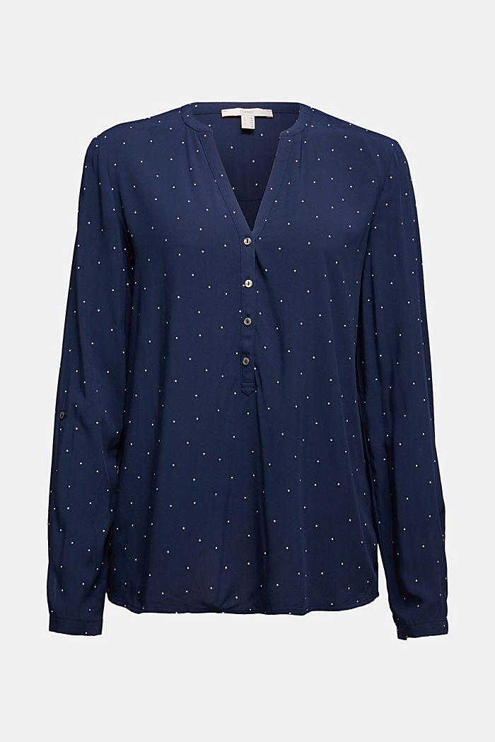 Henley blouse van LENZING™ ECOVERO™, NAVY, detail image number 7
