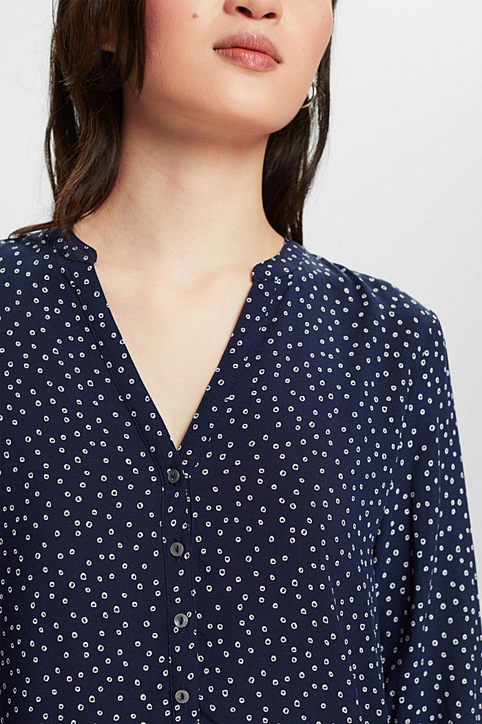 Henley blouse van LENZING™ ECOVERO™, NEW NAVY, detail image number 2