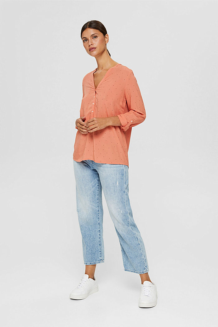 Henley blouse van LENZING™ ECOVERO™, BLUSH, detail image number 1