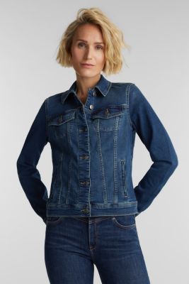 Esprit - Denim jacket in soft denim tracksuit fabric at our Online Shop