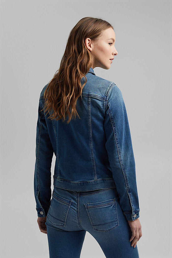 Jeans-Jacke aus softem Jogger-Denim, BLUE MEDIUM WASHED, detail image number 3