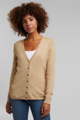 Esprit Basic vest met Vhals en biologisch katoen kopen in de online shop