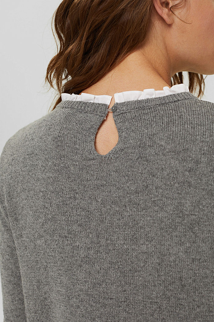 Z wełną: warstwowy sweter, GUNMETAL, detail image number 2