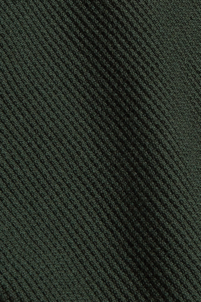 Fakturowany kardigan z mieszanki z bawełną ekologiczną, DARK GREEN, detail image number 4