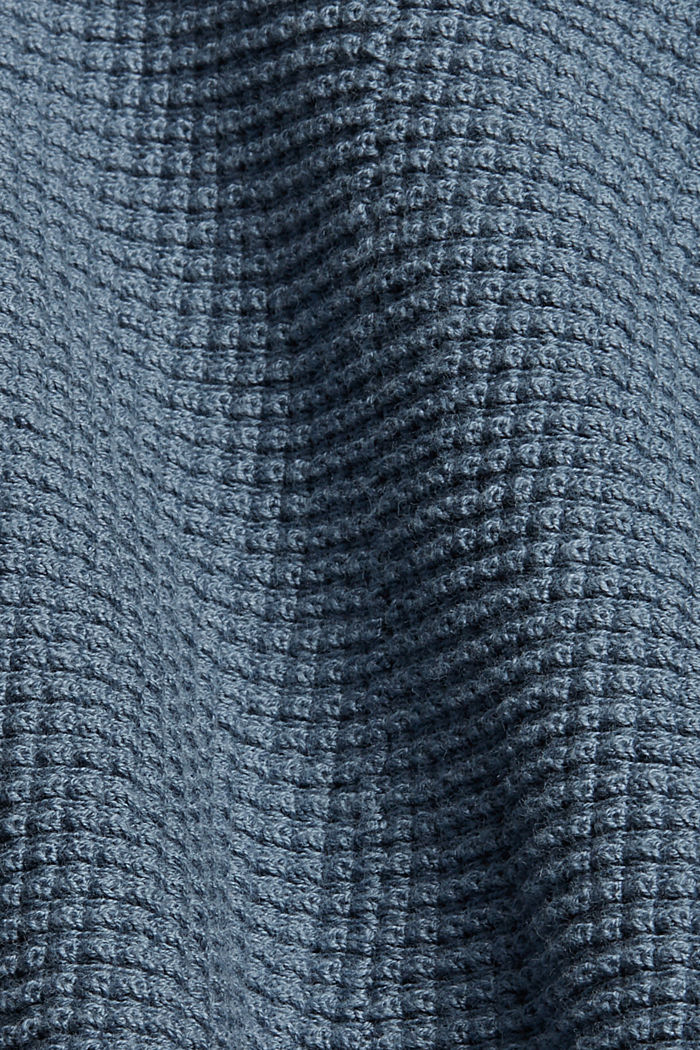 Gestructureerd vest van een mix met biologisch katoen, GREY BLUE, detail image number 4