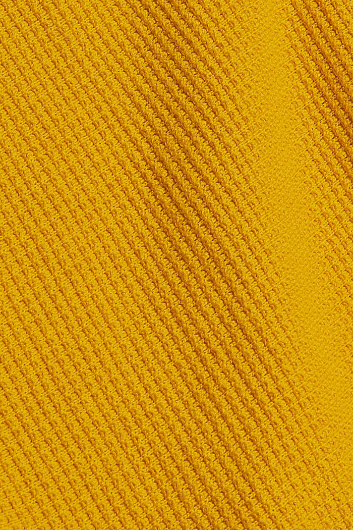 Cardigan texturé en coton biologique mélangé, BRASS YELLOW, detail image number 4