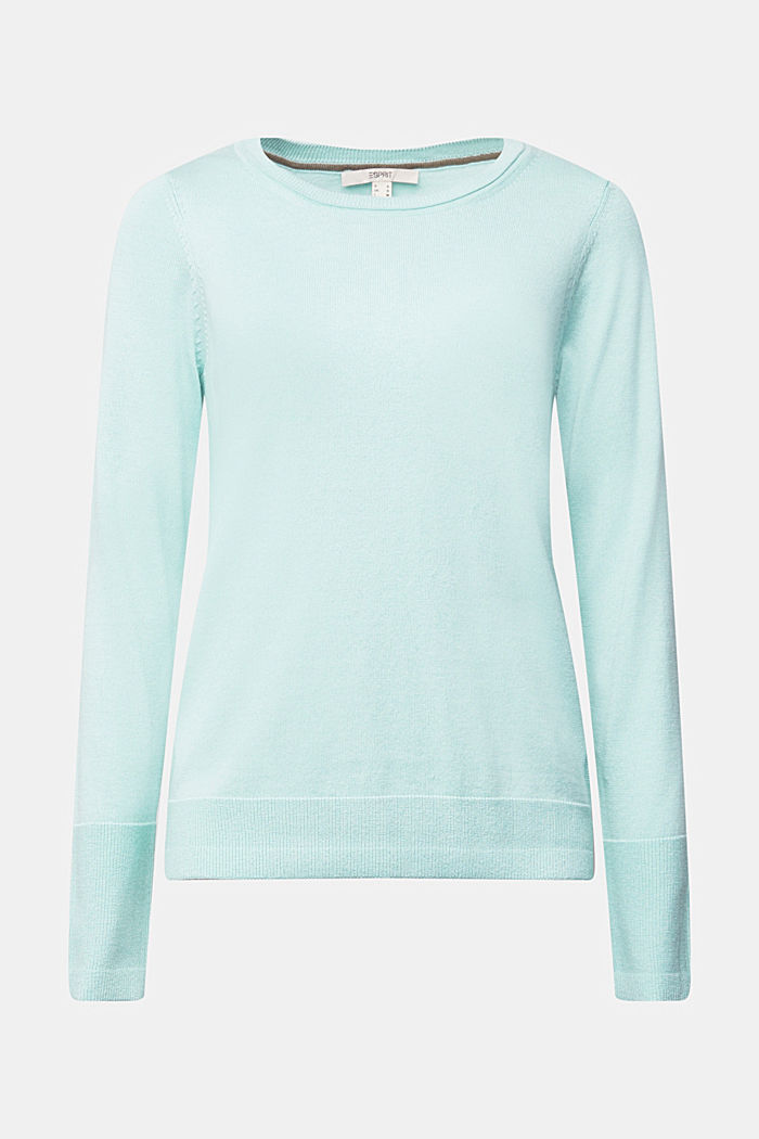 Pullover mit High-Low-Saum, Bio-Baumwoll-Mix, LIGHT TURQUOISE, detail image number 5