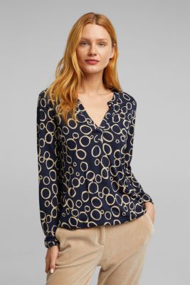 Esprit Langærmet bluse med grafisk print i Esprits