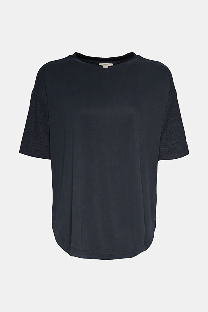 T-shirt à teneur en LENZING™ ECOVERO™, BLACK, detail image number 7