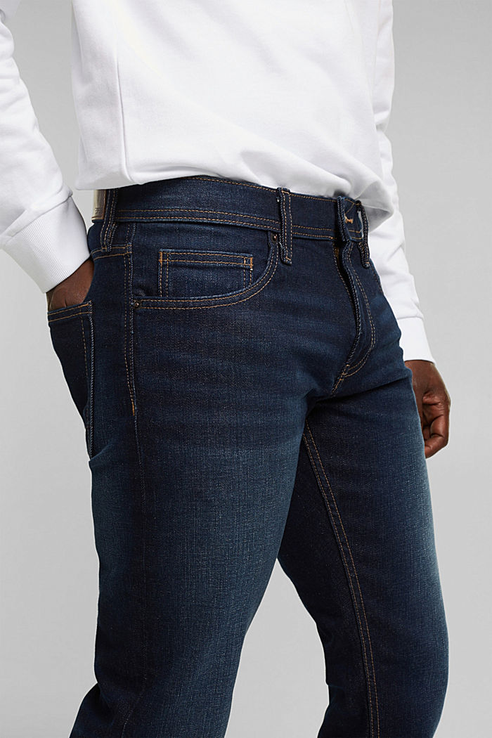 Stretch jeans containing organic cotton, BLUE DARK WASHED, detail image number 3