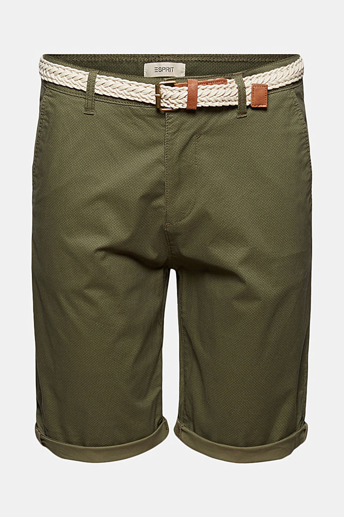 Pantalones cortos con cinturón, algodón ecológico