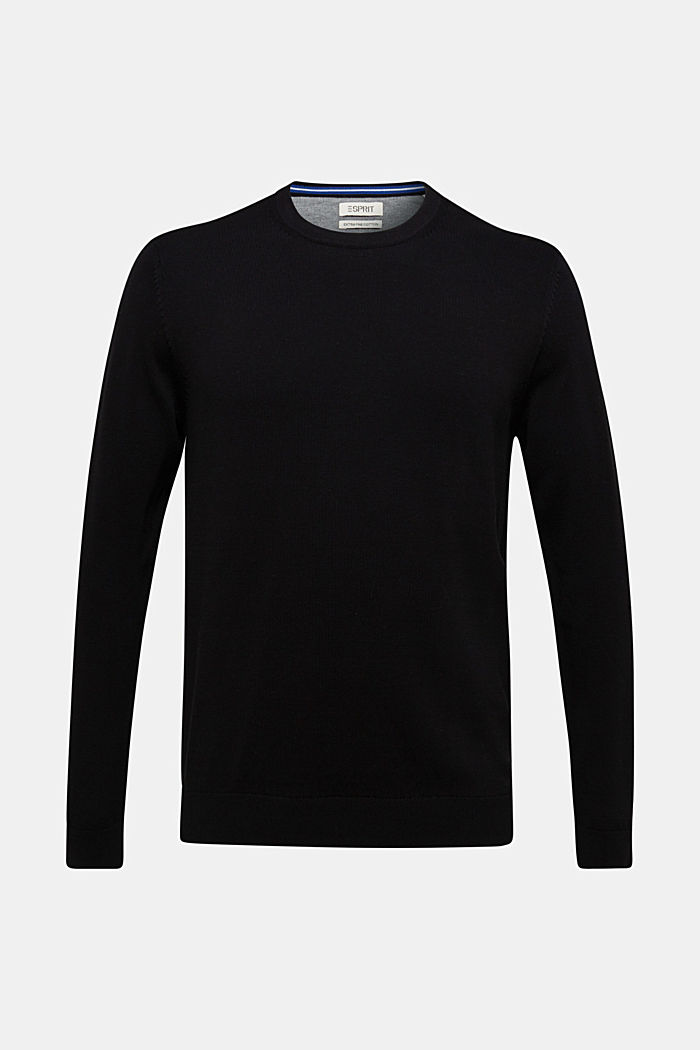 Pullover aus 100% Pima Organic Cotton, BLACK, detail image number 0