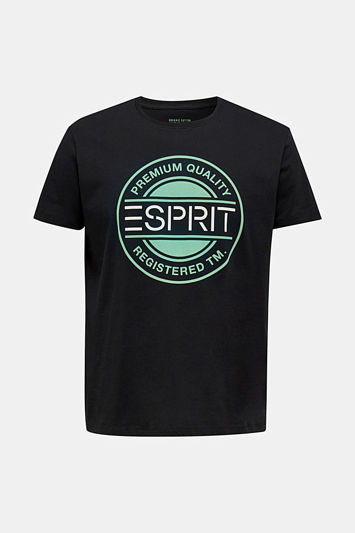 Jersey T-shirt met logoprint, 100% katoen, BLACK, detail image number 0