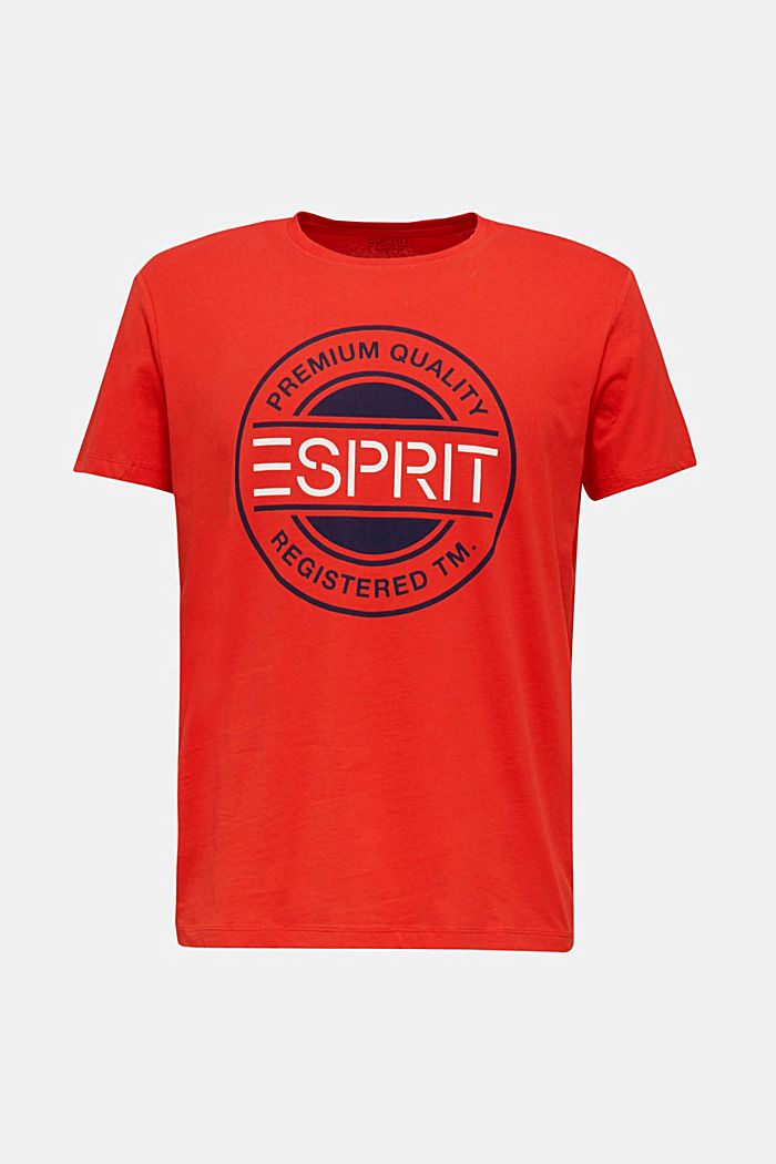 Jersey-T-shirt med logoprint, 100% bomuld