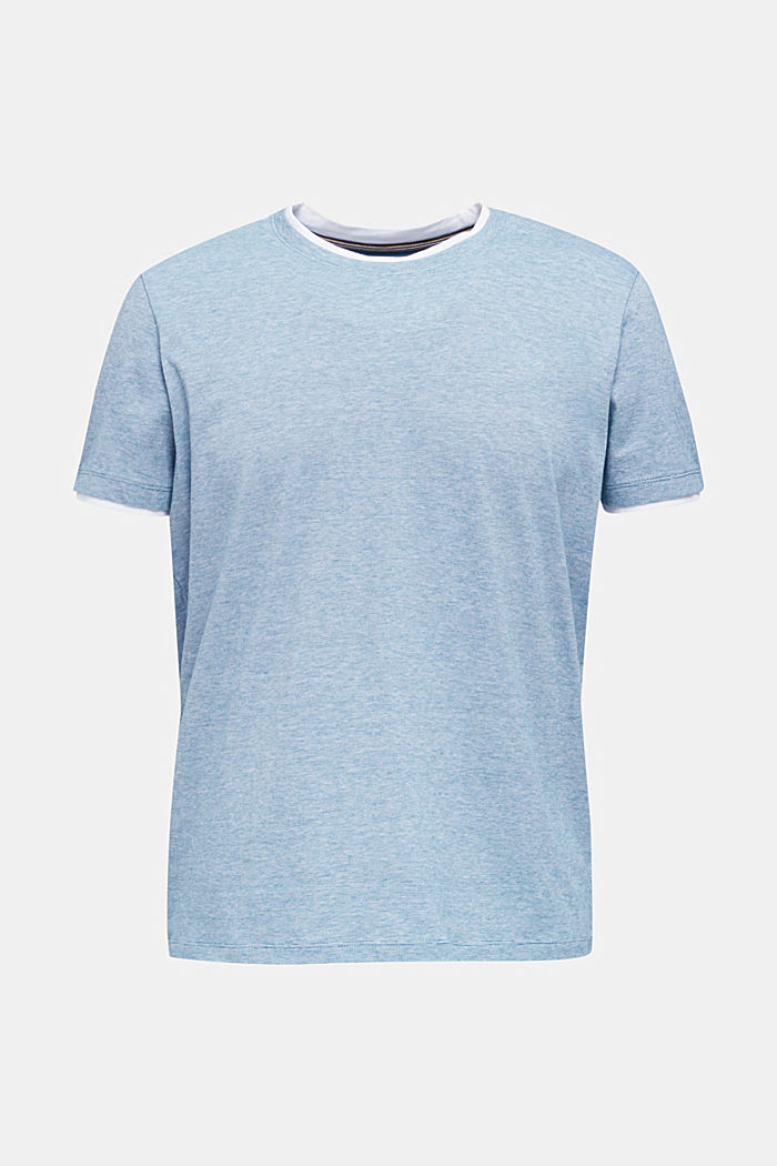 Jerseyowa koszulka w warstwowym stylu, 100% bawełny, PETROL BLUE, detail image number 0